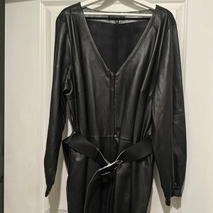 ELOQUII VEGAN LEATHER FULL LENGTH JUMPSUIT